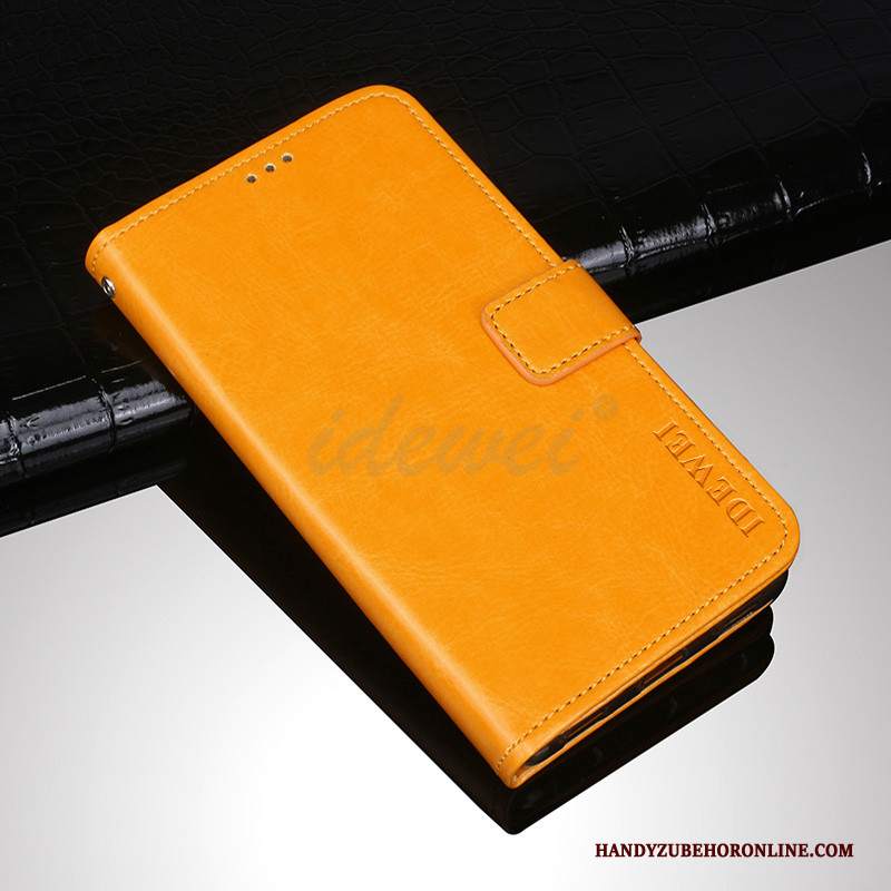 Custodia Huawei Y7 2018 Pelle Modello Giallo, Cover Huawei Y7 2018 Telefono Anti-caduta