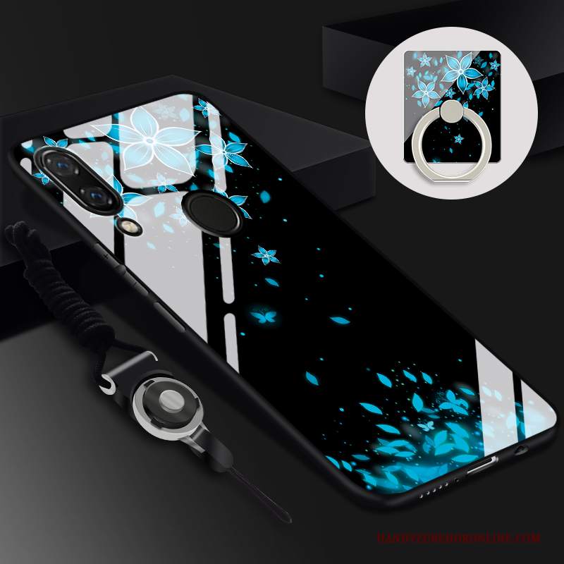 Custodia Huawei Y7 2019 Cartone Animato Telefono Vetro, Cover Huawei Y7 2019 Protezione Tempra Tendenza