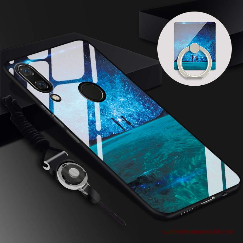 Custodia Huawei Y7 2019 Cartone Animato Telefono Vetro, Cover Huawei Y7 2019 Protezione Tempra Tendenza