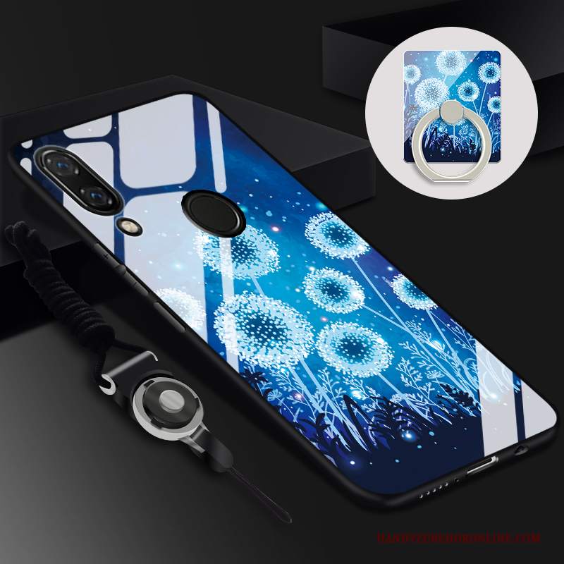 Custodia Huawei Y7 2019 Cartone Animato Telefono Vetro, Cover Huawei Y7 2019 Protezione Tempra Tendenza