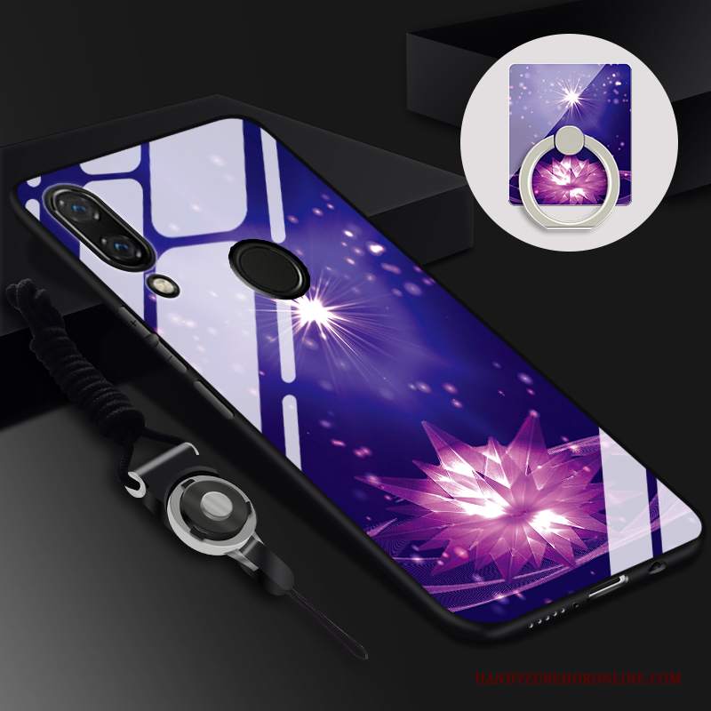 Custodia Huawei Y7 2019 Cartone Animato Telefono Vetro, Cover Huawei Y7 2019 Protezione Tempra Tendenza