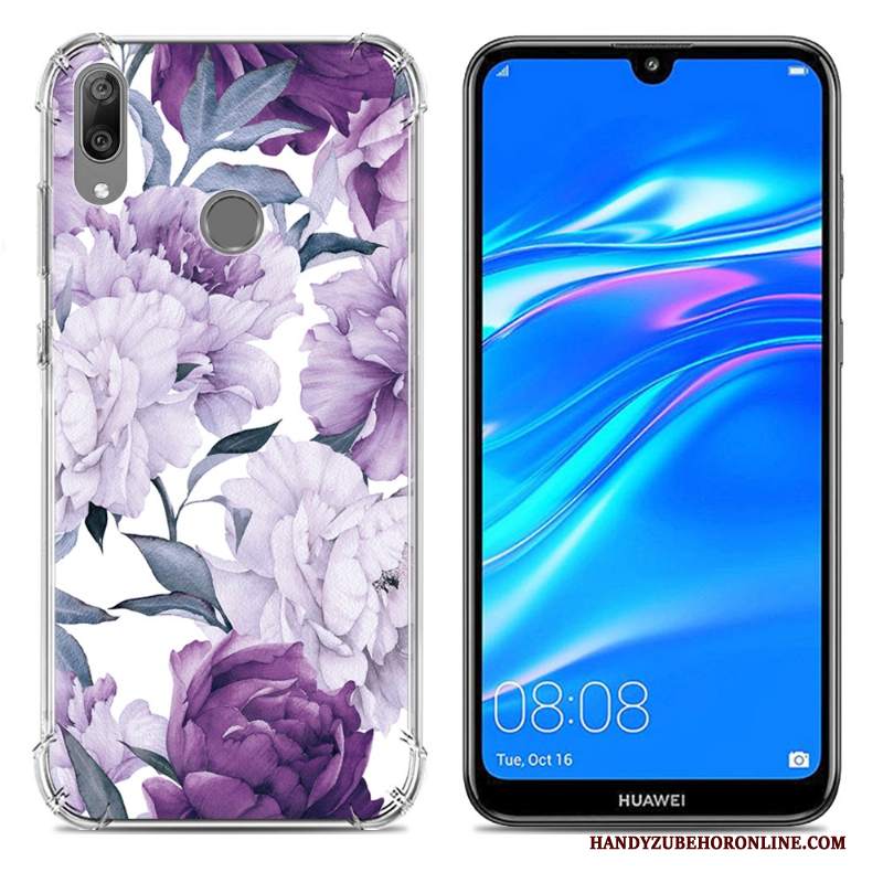 Custodia Huawei Y7 2019 Creativo Gasbag Tendenza, Cover Huawei Y7 2019 Silicone Morbido Blu