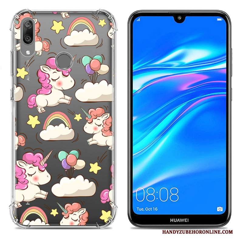 Custodia Huawei Y7 2019 Creativo Gasbag Tendenza, Cover Huawei Y7 2019 Silicone Morbido Blu