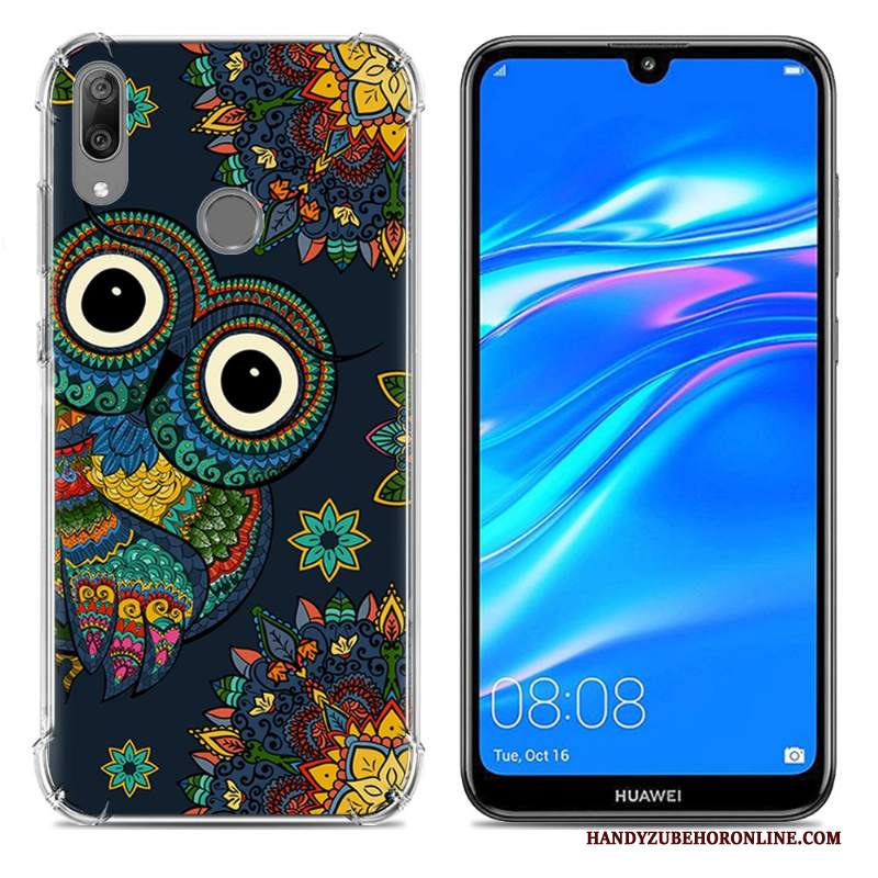 Custodia Huawei Y7 2019 Creativo Gasbag Tendenza, Cover Huawei Y7 2019 Silicone Morbido Blu