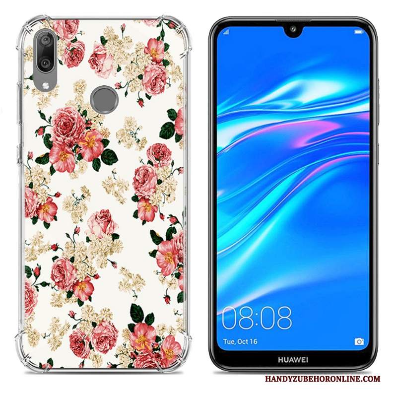 Custodia Huawei Y7 2019 Creativo Gasbag Tendenza, Cover Huawei Y7 2019 Silicone Morbido Blu