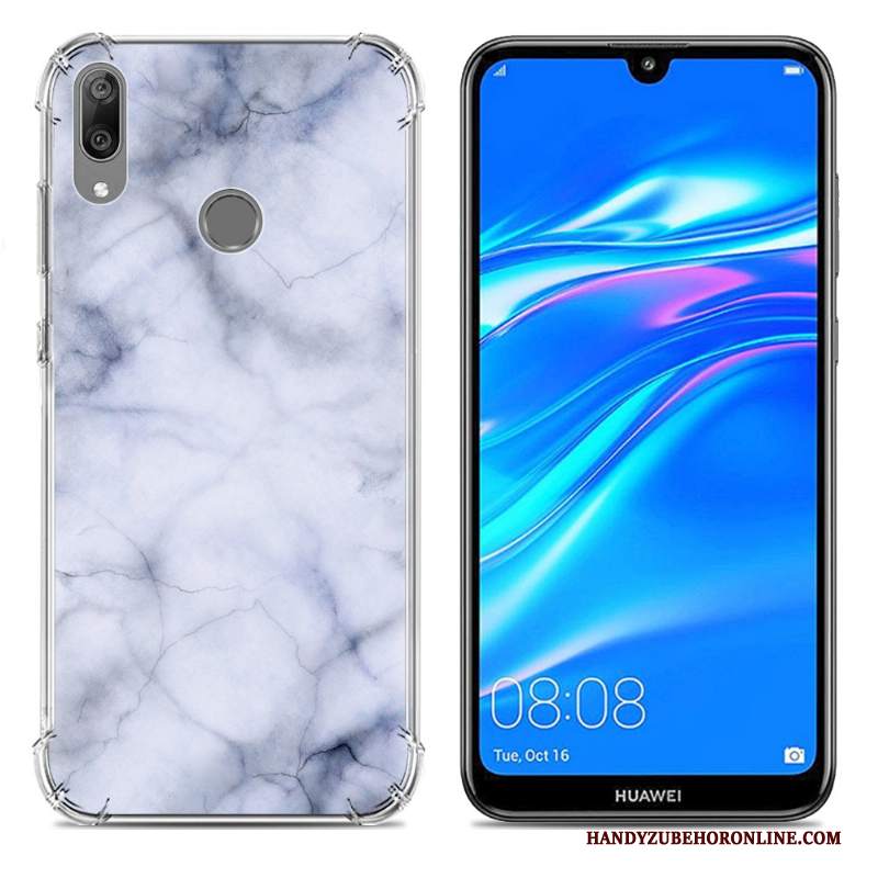 Custodia Huawei Y7 2019 Creativo Gasbag Tendenza, Cover Huawei Y7 2019 Silicone Morbido Blu