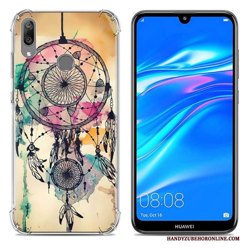 Custodia Huawei Y7 2019 Creativo Gasbag Tendenza, Cover Huawei Y7 2019 Silicone Morbido Blu