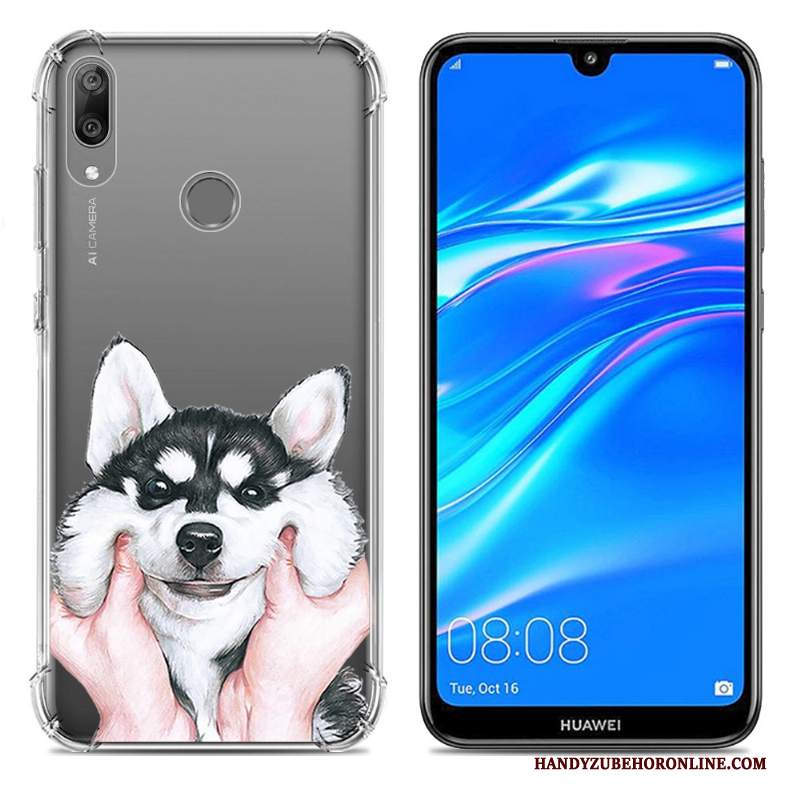 Custodia Huawei Y7 2019 Creativo Gasbag Tendenza, Cover Huawei Y7 2019 Silicone Morbido Blu