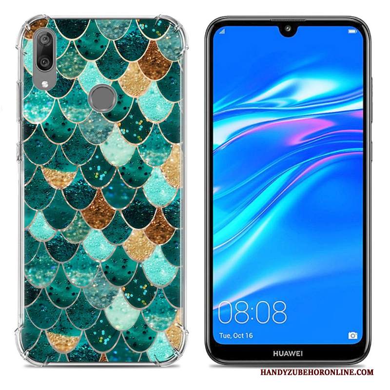 Custodia Huawei Y7 2019 Creativo Gasbag Tendenza, Cover Huawei Y7 2019 Silicone Morbido Blu