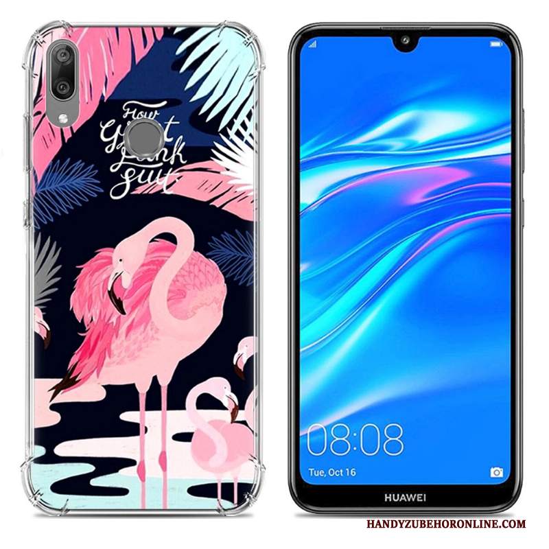 Custodia Huawei Y7 2019 Creativo Gasbag Tendenza, Cover Huawei Y7 2019 Silicone Morbido Blu