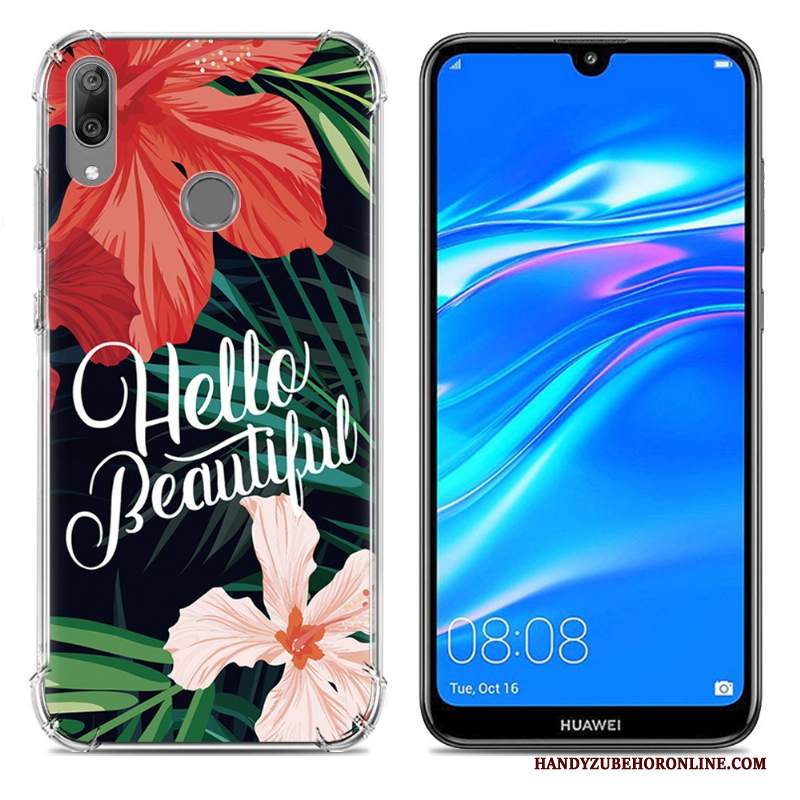 Custodia Huawei Y7 2019 Creativo Gasbag Tendenza, Cover Huawei Y7 2019 Silicone Morbido Blu