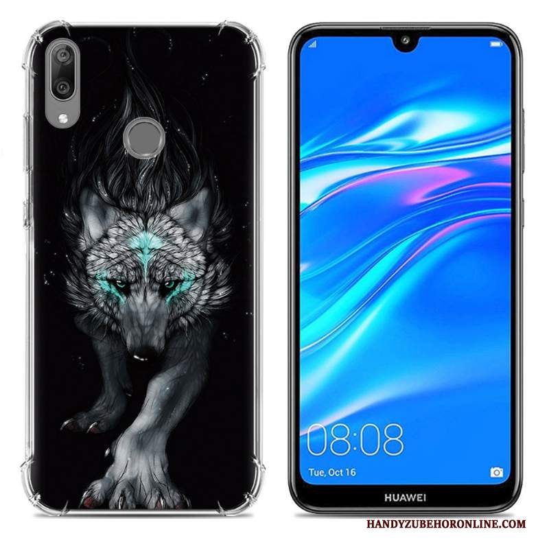 Custodia Huawei Y7 2019 Creativo Gasbag Tendenza, Cover Huawei Y7 2019 Silicone Morbido Blu