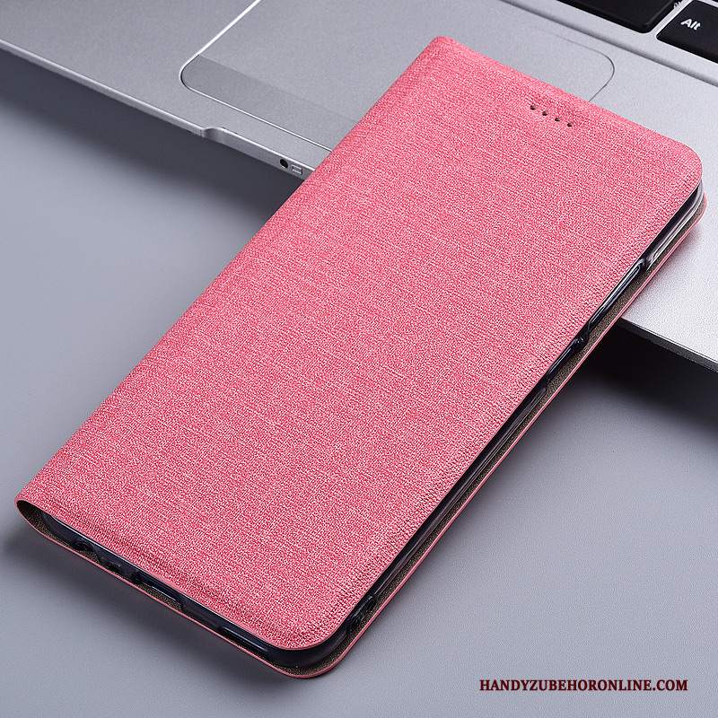 Custodia Huawei Y7 2019 Folio Grigiotelefono, Cover Huawei Y7 2019 Pelle Tutto Incluso Cotone E Lino