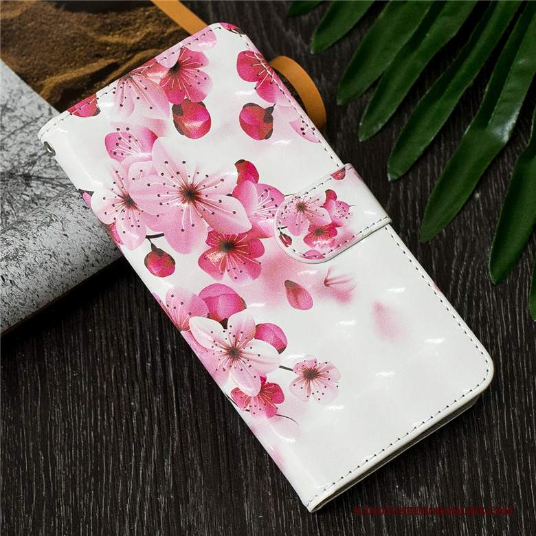 Custodia Huawei Y7 2019 Pelle Morbido Farfalla, Cover Huawei Y7 2019 Cartone Animato Telefono Anti-caduta