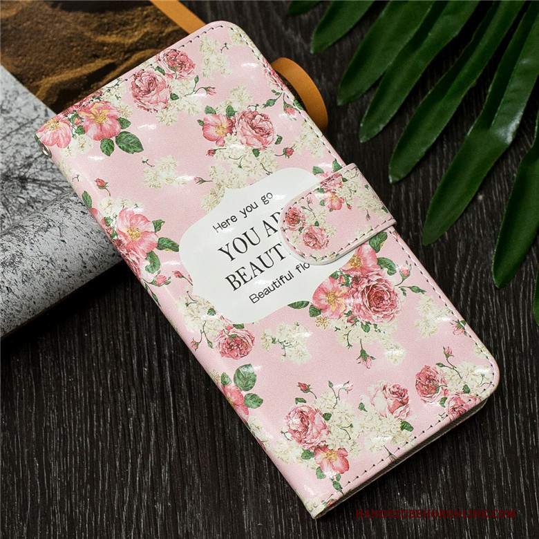 Custodia Huawei Y7 2019 Pelle Morbido Farfalla, Cover Huawei Y7 2019 Cartone Animato Telefono Anti-caduta