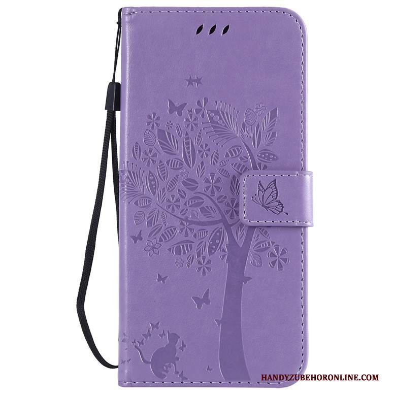 Custodia Huawei Y7 2019 Pelle Telefono Albero, Cover Huawei Y7 2019 Protezione Tutto Incluso Oro