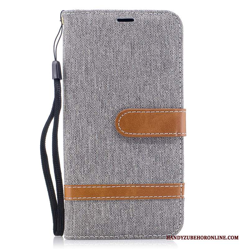 Custodia Huawei Y7 2019 Protezione Denim Ornamenti Appesi, Cover Huawei Y7 2019 Pelle Porpora Nuovo