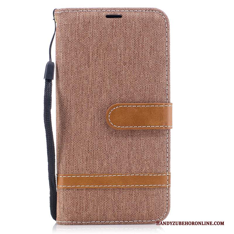 Custodia Huawei Y7 2019 Protezione Denim Ornamenti Appesi, Cover Huawei Y7 2019 Pelle Porpora Nuovo