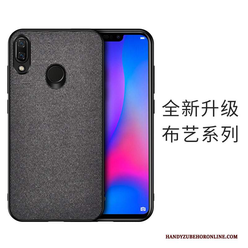 Custodia Huawei Y7 2019 Protezione Grigio Panno, Cover Huawei Y7 2019 Difficiletelefono