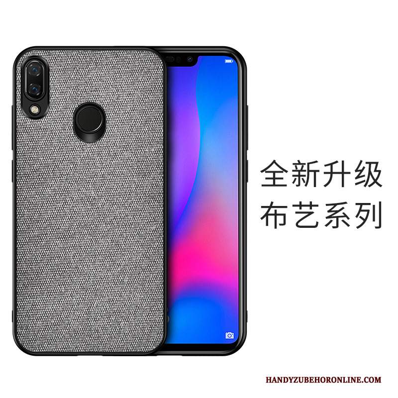 Custodia Huawei Y7 2019 Protezione Grigio Panno, Cover Huawei Y7 2019 Difficiletelefono