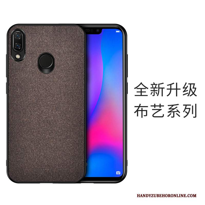 Custodia Huawei Y7 2019 Protezione Grigio Panno, Cover Huawei Y7 2019 Difficiletelefono