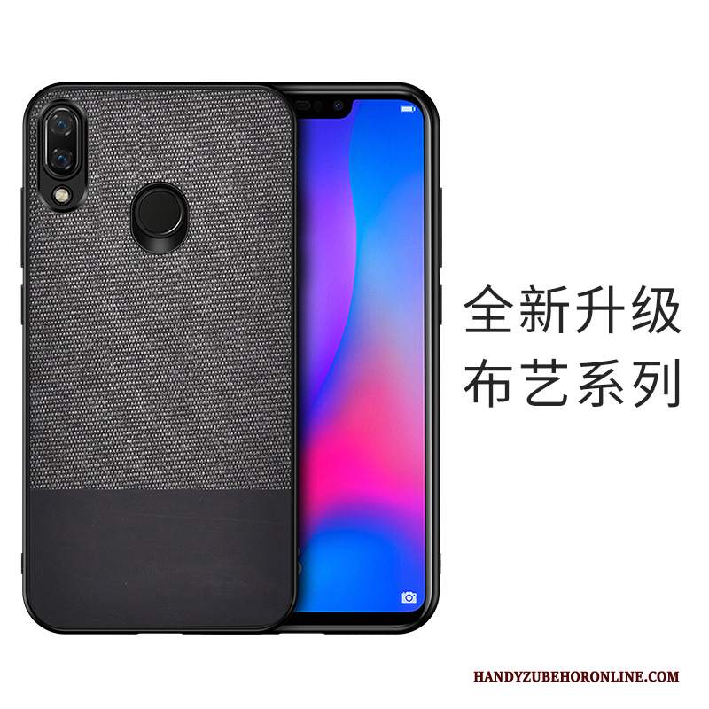 Custodia Huawei Y7 2019 Protezione Grigio Panno, Cover Huawei Y7 2019 Difficiletelefono