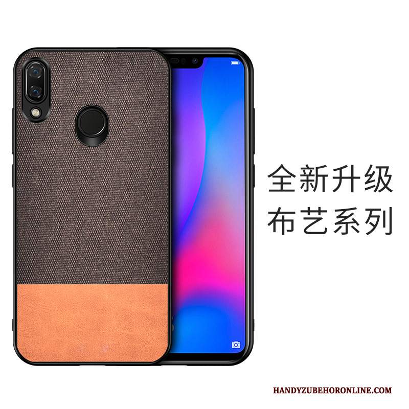 Custodia Huawei Y7 2019 Protezione Grigio Panno, Cover Huawei Y7 2019 Difficiletelefono