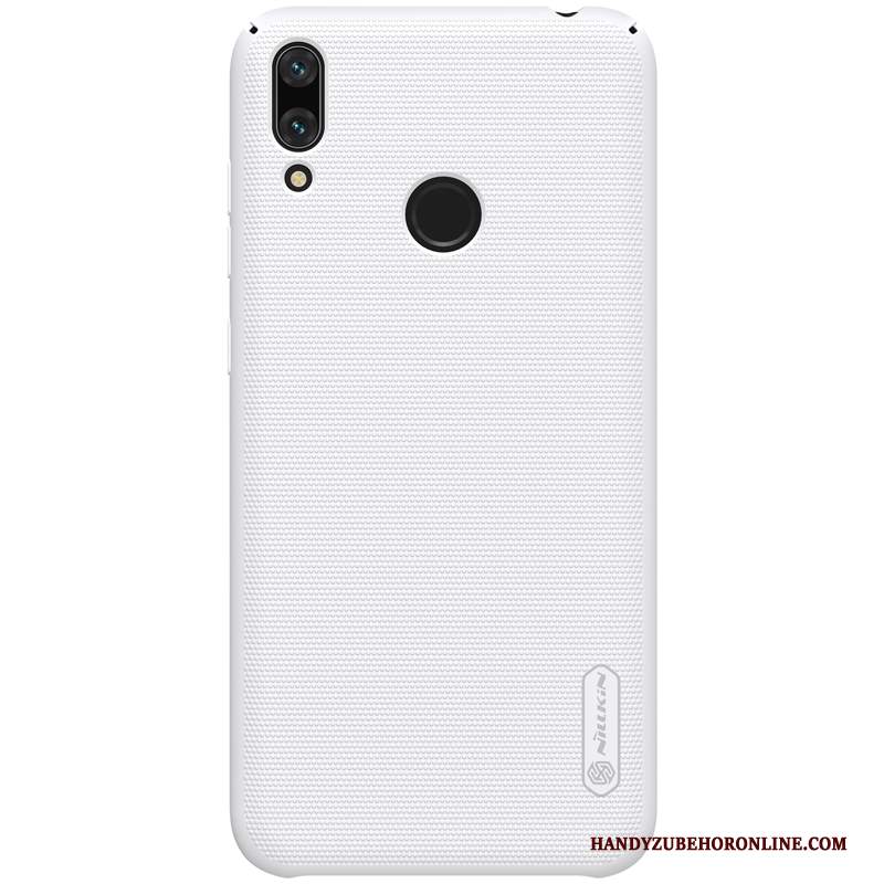 Custodia Huawei Y7 2019 Protezione Telefono Bianco, Cover Huawei Y7 2019 Anti-caduta Oro