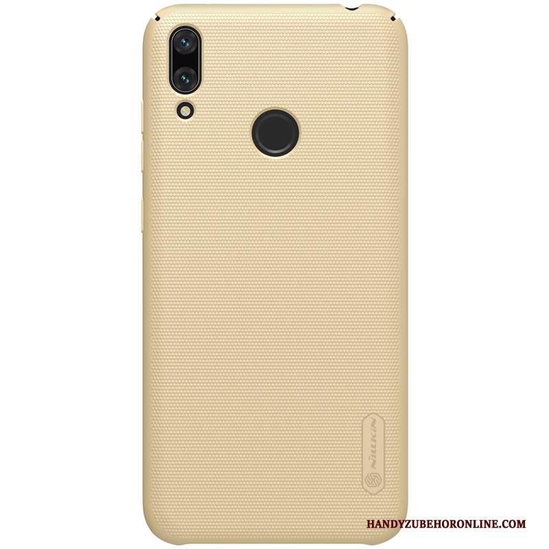 Custodia Huawei Y7 2019 Protezione Telefono Bianco, Cover Huawei Y7 2019 Anti-caduta Oro