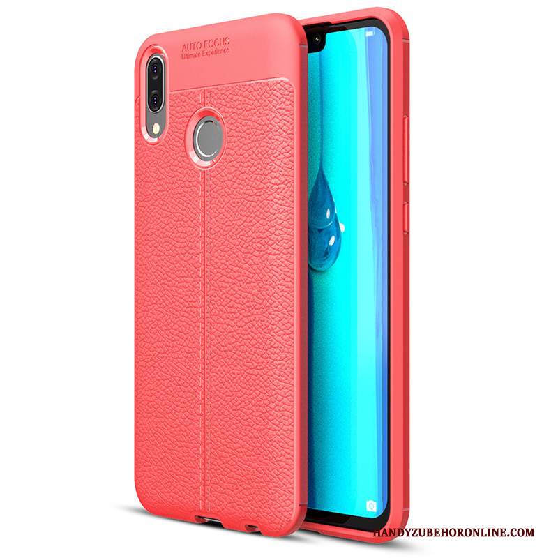 Custodia Huawei Y7 2019 Protezione Telefono Tutto Incluso, Cover Huawei Y7 2019 Pelle Modello Grigio