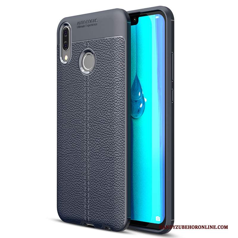 Custodia Huawei Y7 2019 Protezione Telefono Tutto Incluso, Cover Huawei Y7 2019 Pelle Modello Grigio