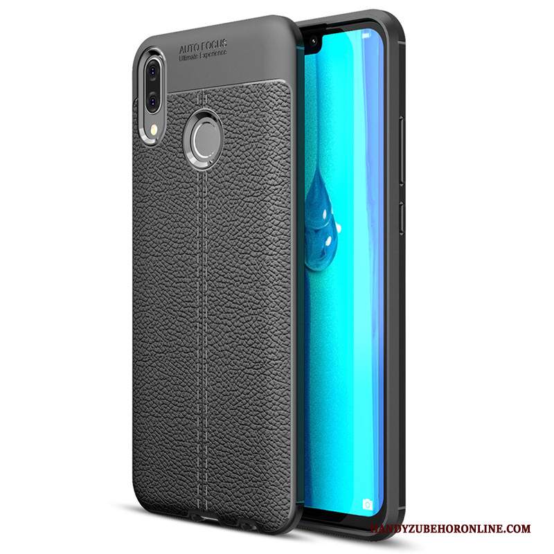 Custodia Huawei Y7 2019 Protezione Telefono Tutto Incluso, Cover Huawei Y7 2019 Pelle Modello Grigio