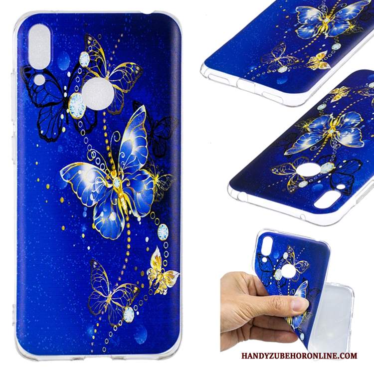 Custodia Huawei Y7 2019 Silicone Blu Anti-caduta, Cover Huawei Y7 2019 Protezione Tendenzatelefono