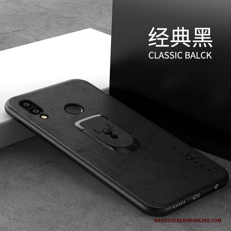 Custodia Huawei Y7 2019 Silicone Panno Morbido, Cover Huawei Y7 2019 Protezione Grigio Tutto Incluso