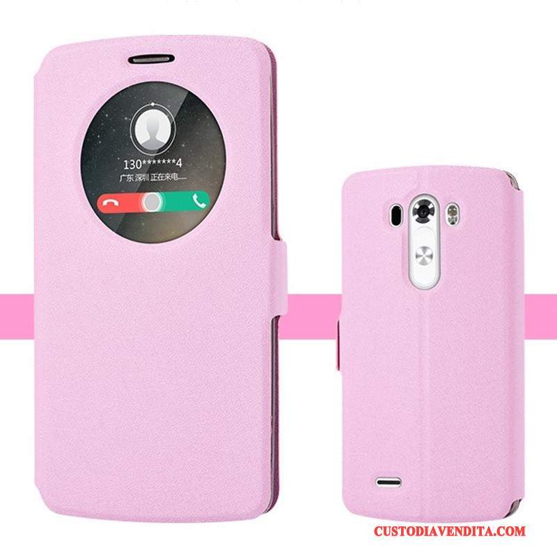 Custodia Lg G3 Pelle Dormienzatelefono, Cover Lg G3 Protezione Tendenza Rosa