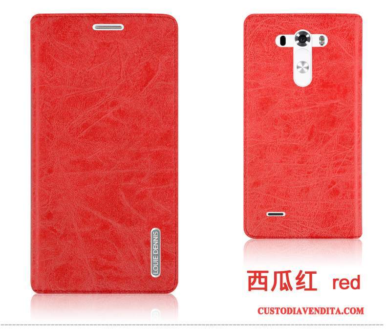 Custodia Lg G3 Pelle Telefono Rosso, Cover Lg G3 Protezione Durevole