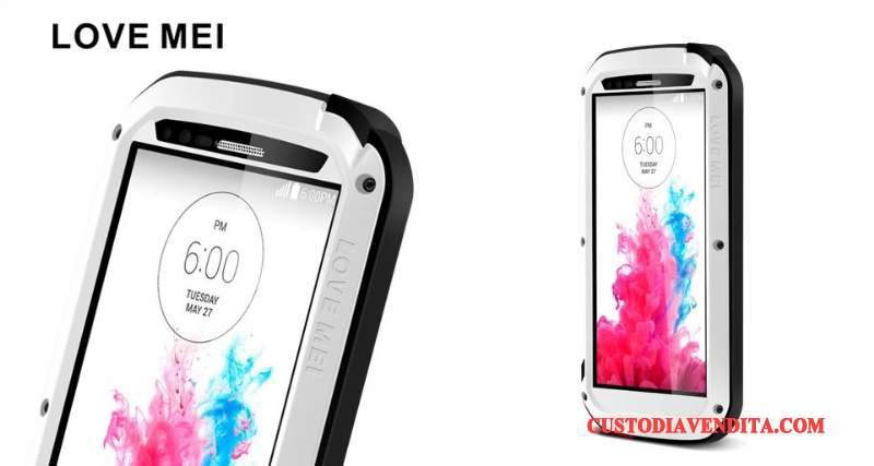 Custodia Lg G3 Silicone Metallotelefono, Cover Lg G3 Protezione Tre Difese Vetro Temperato