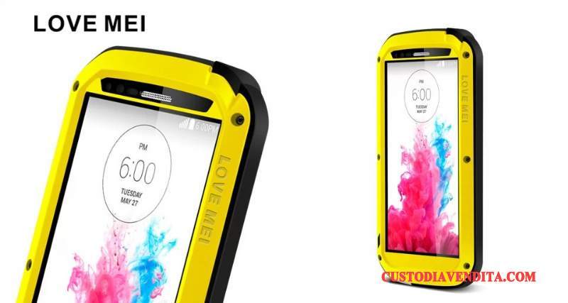 Custodia Lg G3 Silicone Metallotelefono, Cover Lg G3 Protezione Tre Difese Vetro Temperato