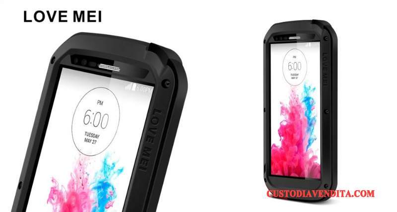 Custodia Lg G3 Silicone Metallotelefono, Cover Lg G3 Protezione Tre Difese Vetro Temperato