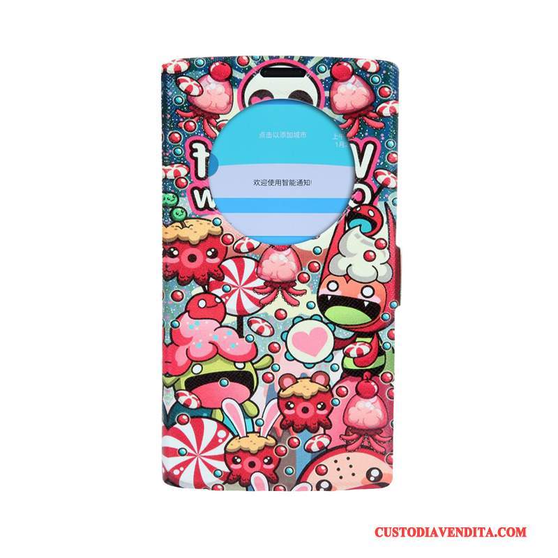 Custodia Lg G4 Cartone Animato Finestra Aperta Colore, Cover Lg G4 Folio Supporto Rosa