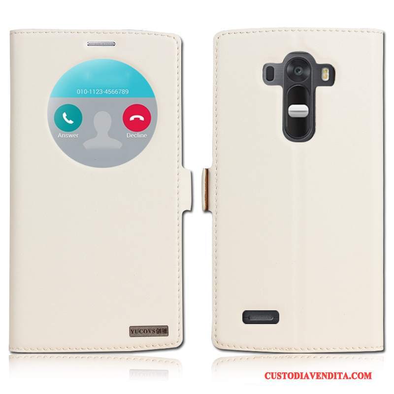 Custodia Lg G4 Pelle Biancotelefono, Cover Lg G4 Protezione