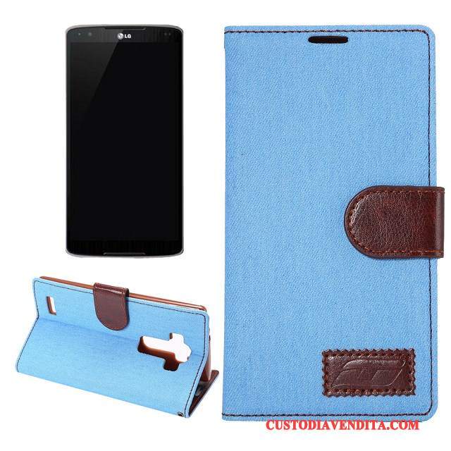 Custodia Lg G4 Pelle Pannotelefono, Cover Lg G4 Protezione Blu Chiaro Modello