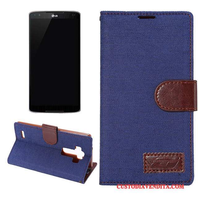 Custodia Lg G4 Pelle Pannotelefono, Cover Lg G4 Protezione Blu Chiaro Modello