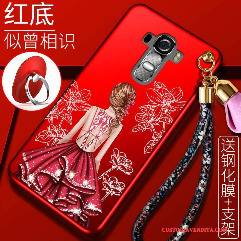 Custodia Lg G4 Silicone Anti-cadutatelefono, Cover Lg G4 Protezione Ornamenti Appesi Rosso