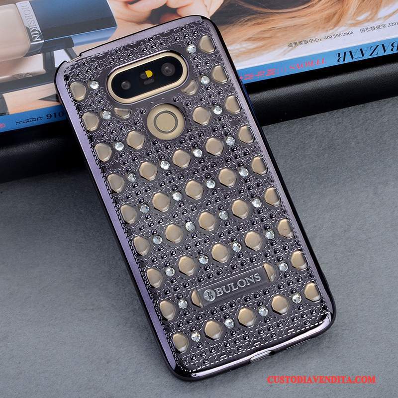 Custodia Lg G5 Strass Di Personalità Anti-caduta, Cover Lg G5 Silicone Ornamenti Appesi Argento