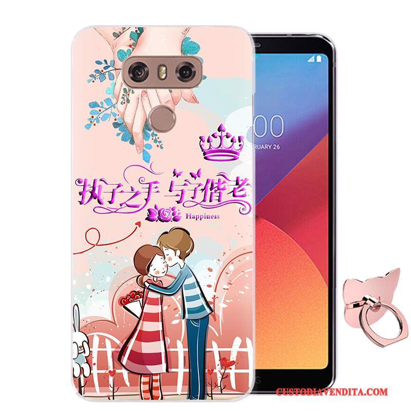 Custodia Lg G6 Colore Telefono Morbido, Cover Lg G6 Cartone Animato Rosa Anti-caduta