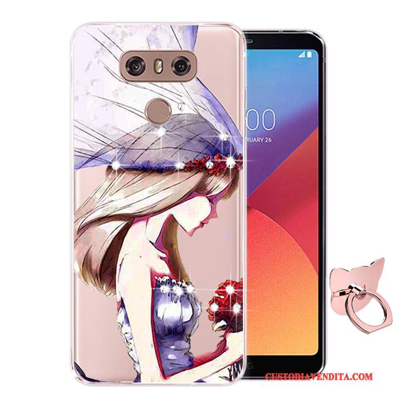 Custodia Lg G6 Colore Telefono Morbido, Cover Lg G6 Cartone Animato Rosa Anti-caduta