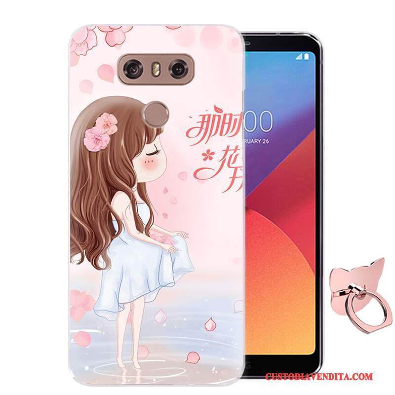 Custodia Lg G6 Colore Telefono Morbido, Cover Lg G6 Cartone Animato Rosa Anti-caduta