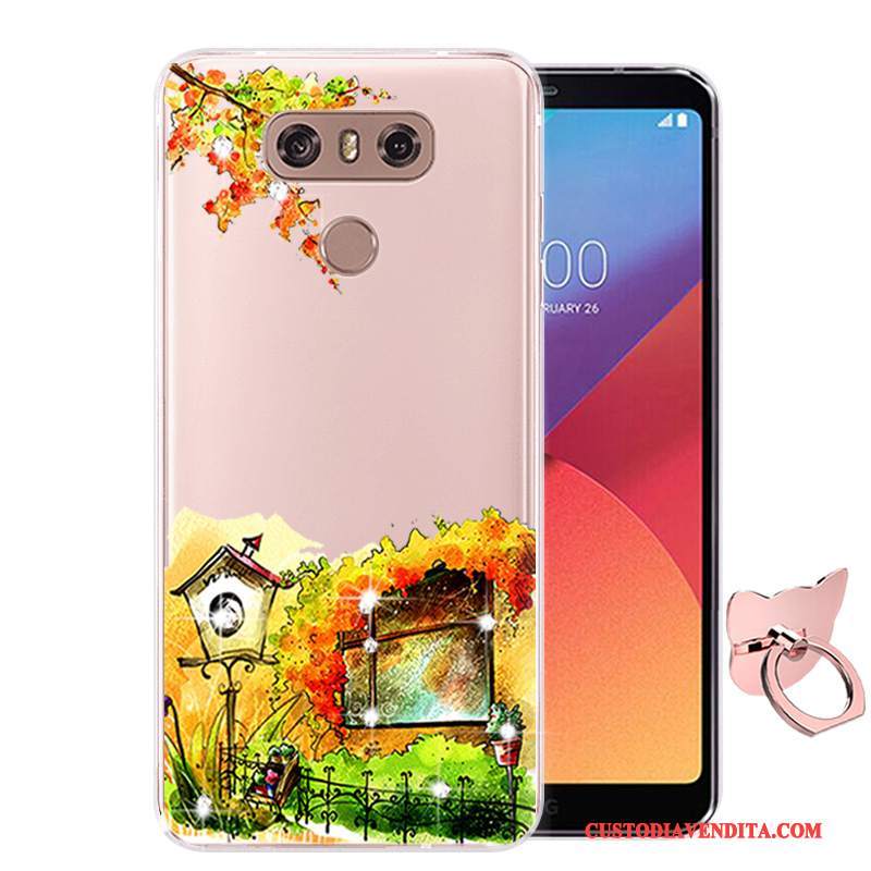 Custodia Lg G6 Colore Telefono Morbido, Cover Lg G6 Cartone Animato Rosa Anti-caduta