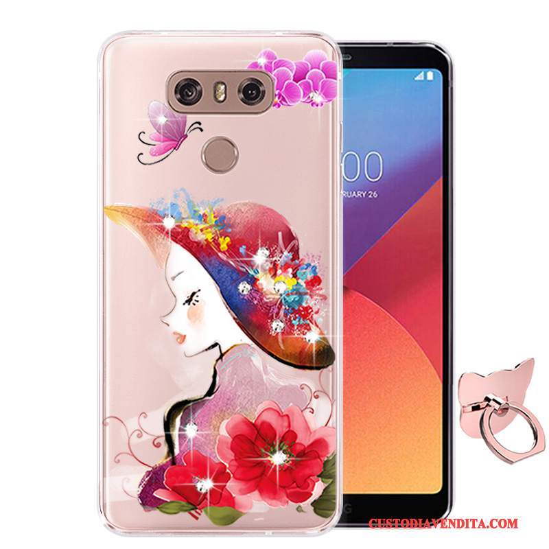 Custodia Lg G6 Colore Telefono Morbido, Cover Lg G6 Cartone Animato Rosa Anti-caduta